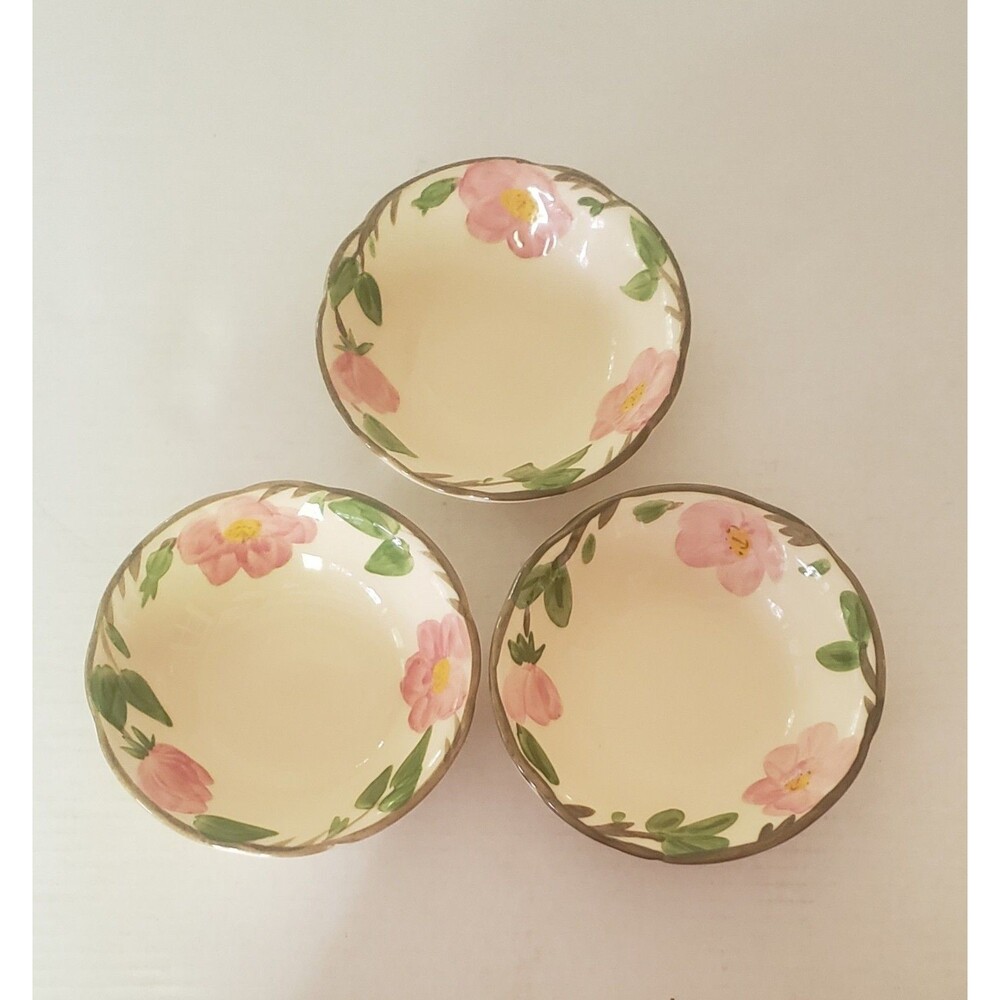 Franciscan Desert Rose Fruit Dessert Bowl Set of 3 England Pink